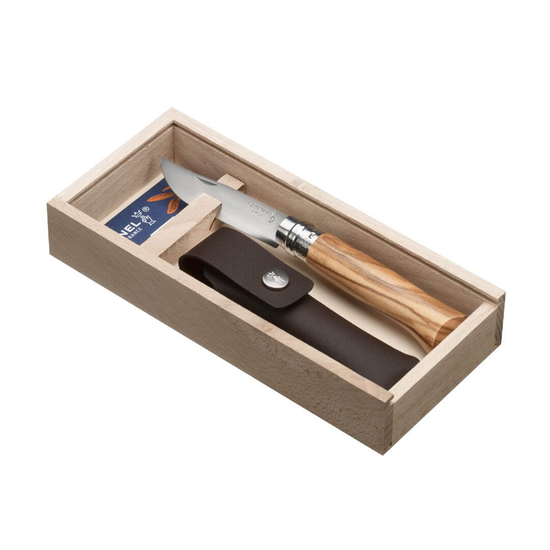 Gaveæske Med Foldekniv Og Skede   Opinel No   Ss     Cm   Classic