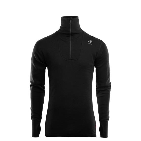 Aclima Doublewool Polo til Mænd - Jet Black Marengo