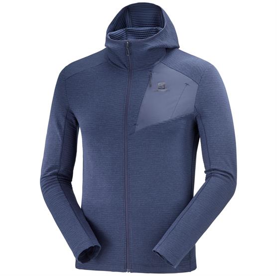Salomon Outline Full Zip Hoodie Mens  Indigo Mood