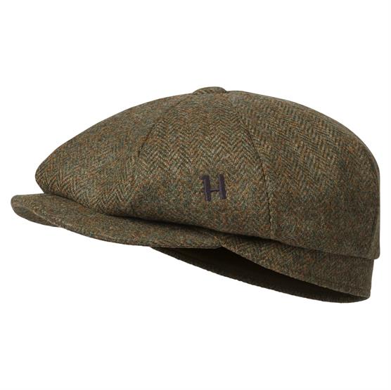 H? Rkila Kenmore Cl  Baker Boy Cap  Forest Green   Herringbone