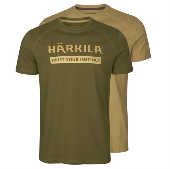 H? Rkila Logo T Shirt  Pack Mens  Antique Sand   Dark Olive