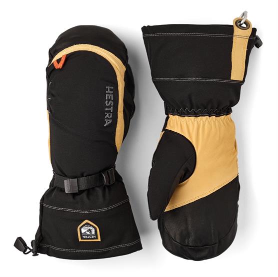 Hestra Army Leather Expedition   Mitt  Black   Light Brown