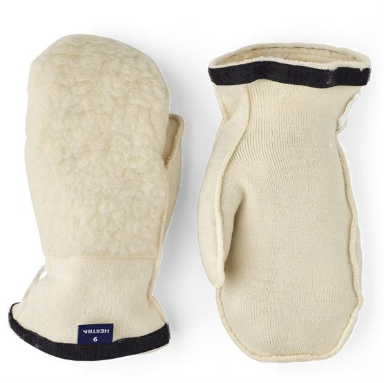 Hestra Heli Ski Wool Liner Mitt  Offwhite