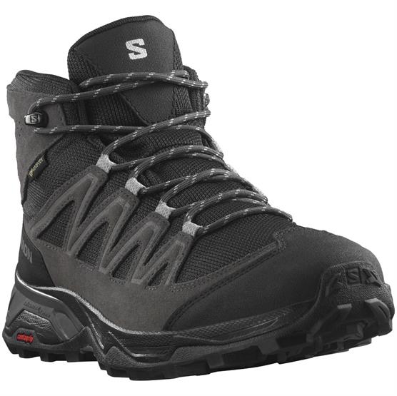 Salomon X Ward Leather Mid Gtx Mens  Phantom   Black
