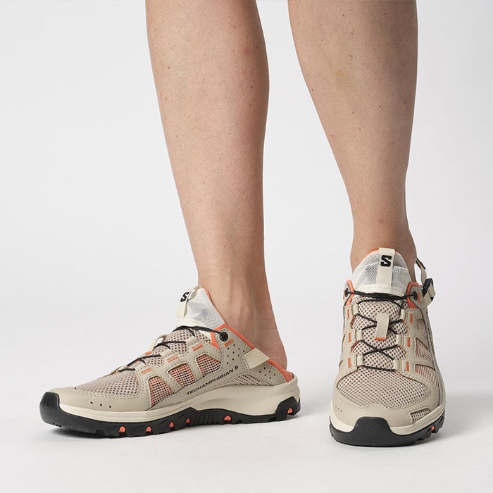 Salomon Techamphibian Sandaler til Damer - Hvid Beige