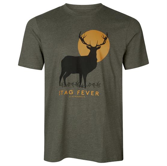 Seeland Stag Fever T Shirt Mens  Pine Green Melange
