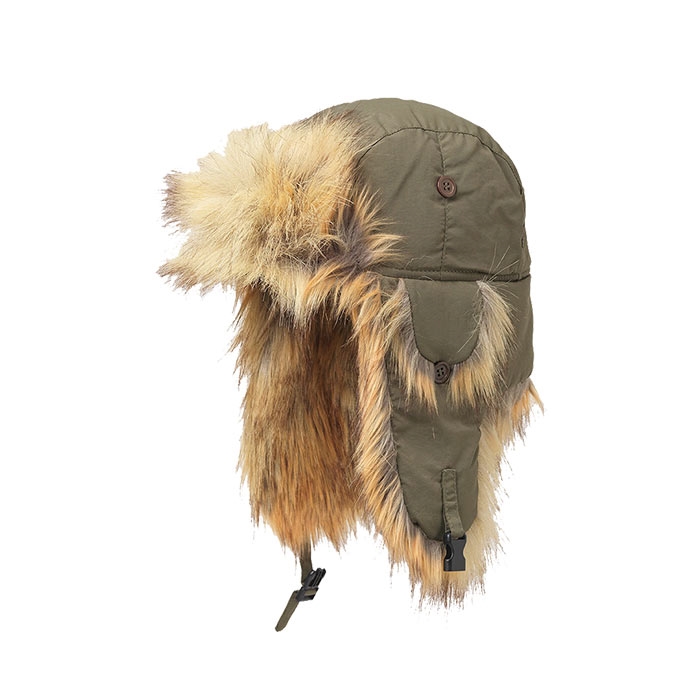Mjm Trapper   Recycled Taslan Faux Fur  Army Green L   Vinterhue  Vinterkasket