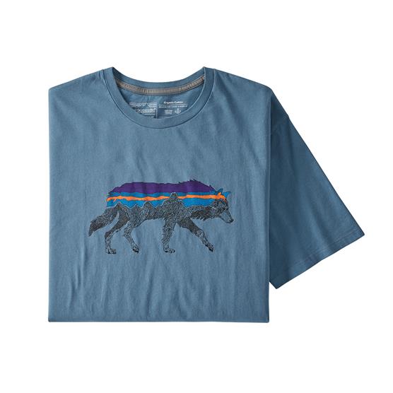 Patagonia Økologisk T-Shirt til Mænd - Pigeon Blue Wolf