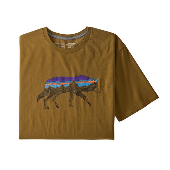 Patagonia Herre Økologisk T-Shirt med Ulv - Mulch Brun