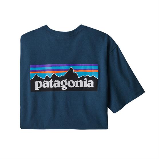 Patagonia Herre P-6 Logo T-shirt i Crater Blue - Miljøvenlig