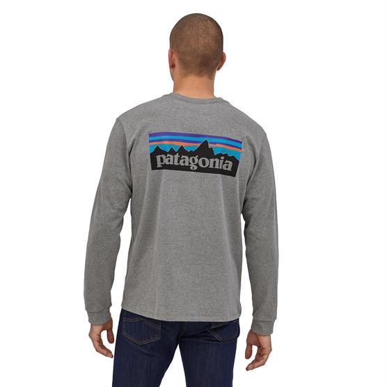 Patagonia P-6 Langærmet T-Shirt i Gravel Heather - Tilbud!