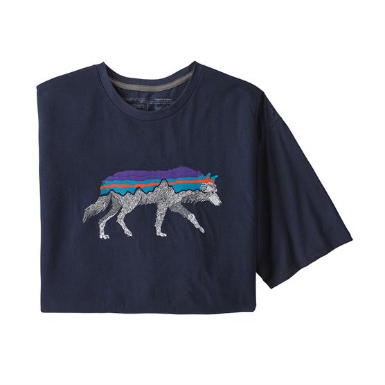 Patagonia Økologisk T-shirt til mænd - Ny Navy Wolf