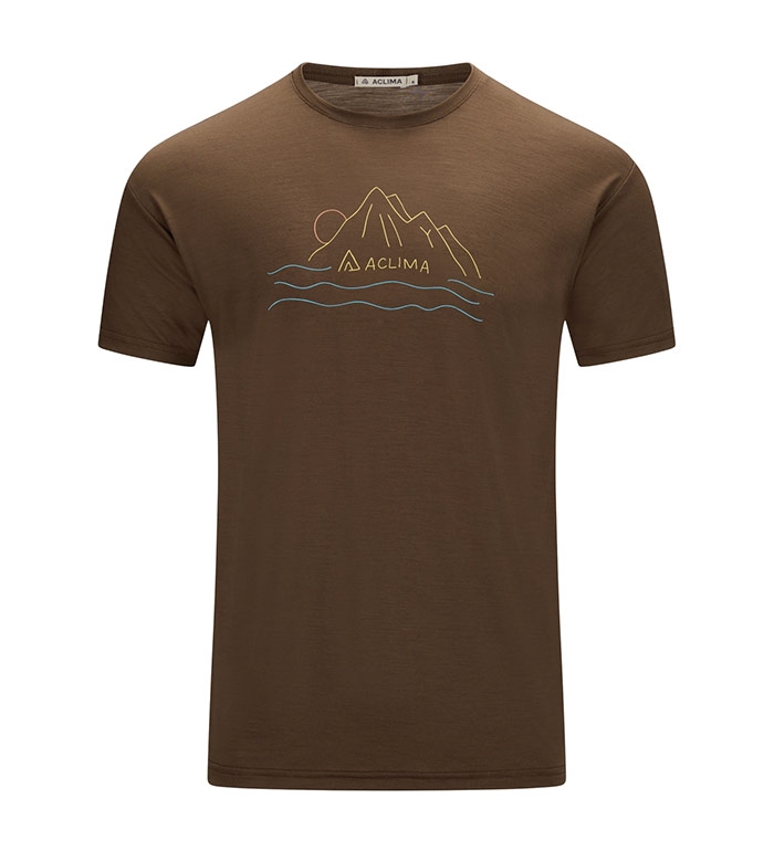 Aclima Lightwool Classic Tee Sunset  Dark Earth Xl   T Shirt  Polo Shirt