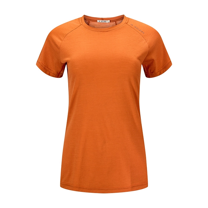 Aclima Lightwool   Trail Tee Kvinder   Damer  Apricot Orange L   T Shirts