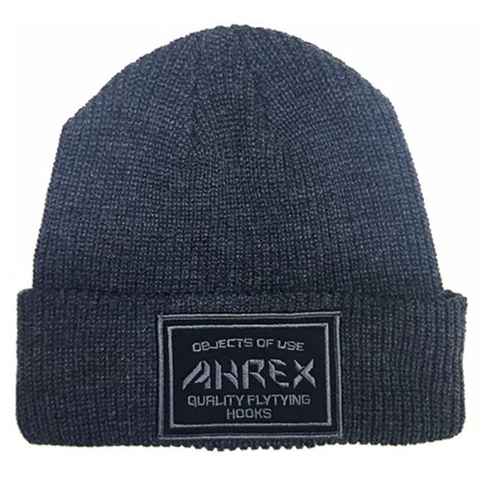 Ahrex Ribbet Strik Hue med Patches - Mørkegrå