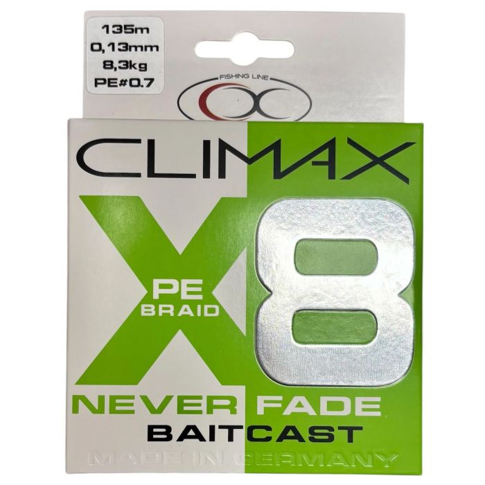 Climax Pe X  Neverfade Baitcast Chartreuse  M