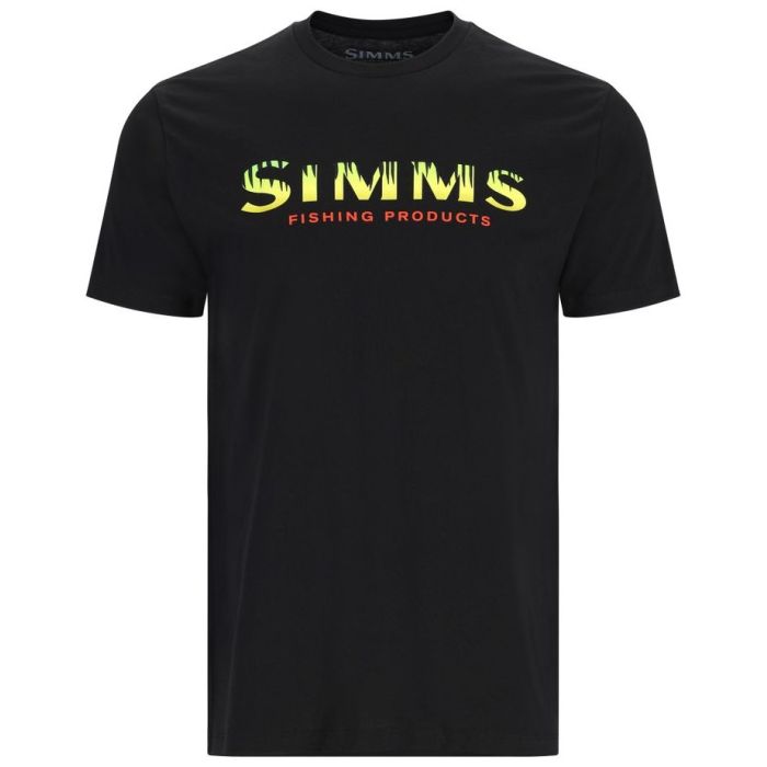 Simms Logo T Shirt Black Neon