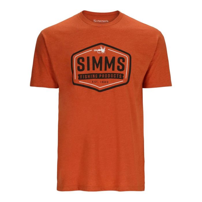 Simms Fly Patch T Shirt Adobe Heather