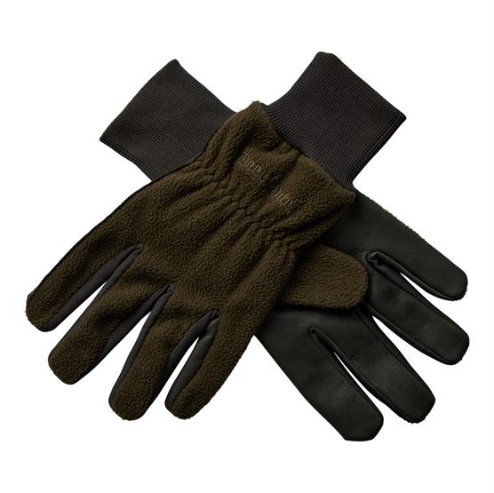Deerhunter Fleece Gloves W Leather Art Green