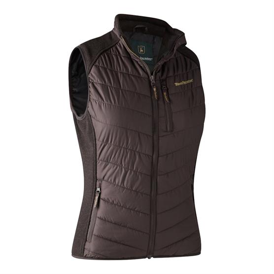Deerhunter Lady Caroline Padded Waistcoat With Knit  Dark Prune