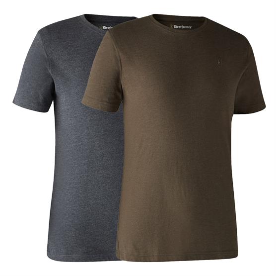 Deerhunter Mens Basic  Pack T Shirt  Brown Leaf Melange