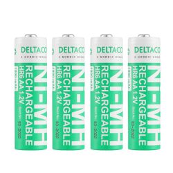 Deltaco Ultimate Genopladelige AA Batterier 1900mAh 4-pak
