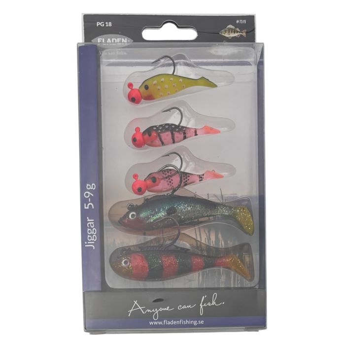 Fladen Aborre Jigs - Klar Til Brug 5 stk. 9g