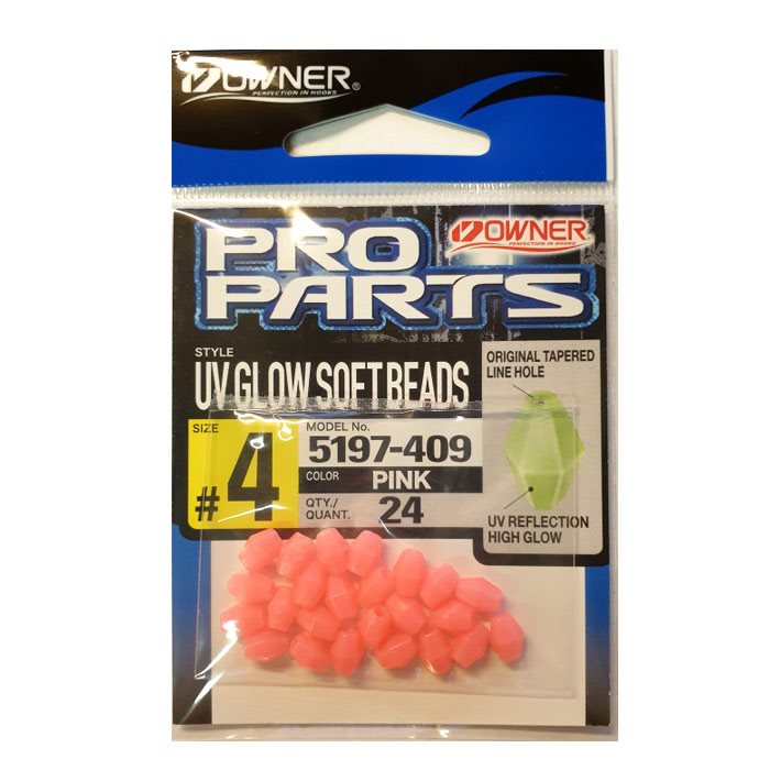 Owner UV Glow Soft Perler – Fluo Pink Fisketilbehør