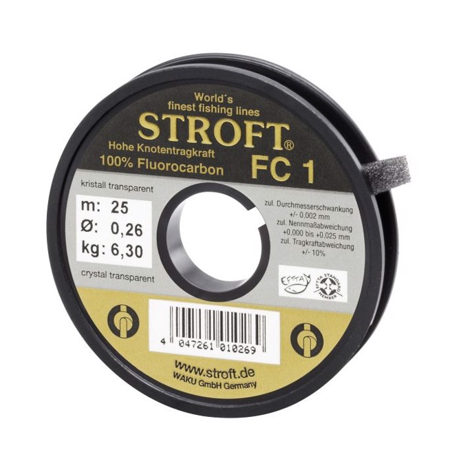 Stroft FC1 25m Usynlig Fluorocarbon Forfangline - Kvalitet!