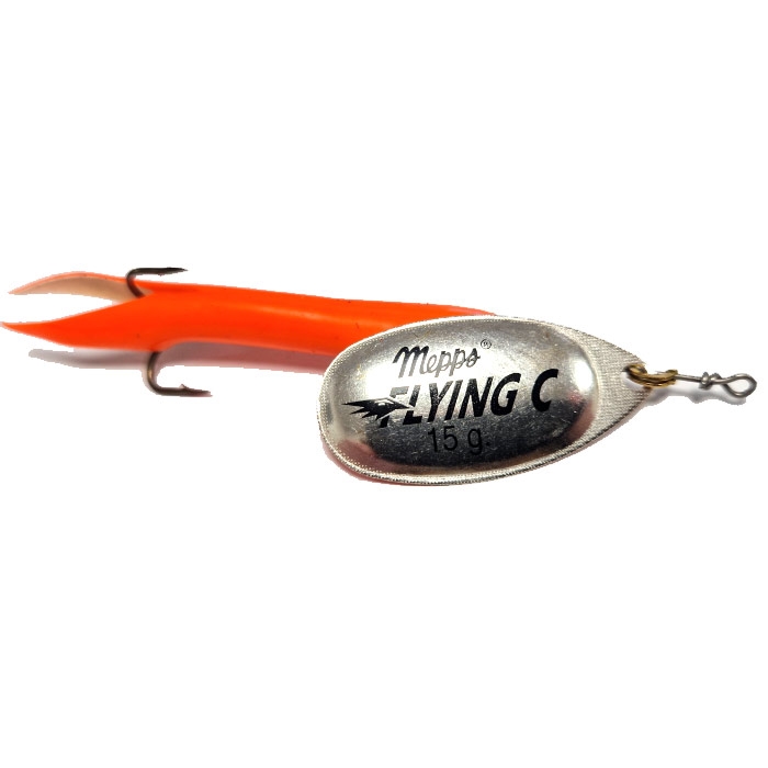 Mepps Flying C Upstream G Fluo Orange Sølv Kondomspinner