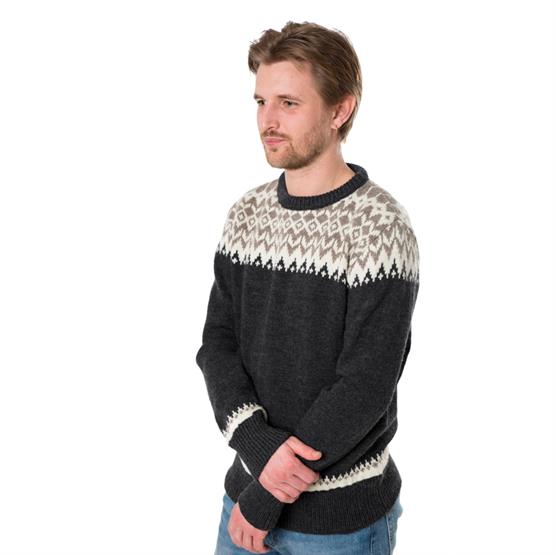 Fuza Wool Alp Sweater i Coal - Varm Uldtrøje til Mænd