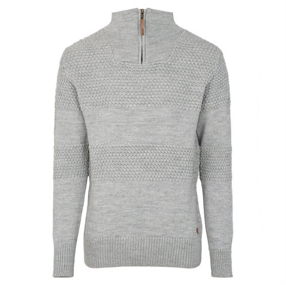 Fuza Wool Mens Nyhavn   Zip Sweater  Silver Grey