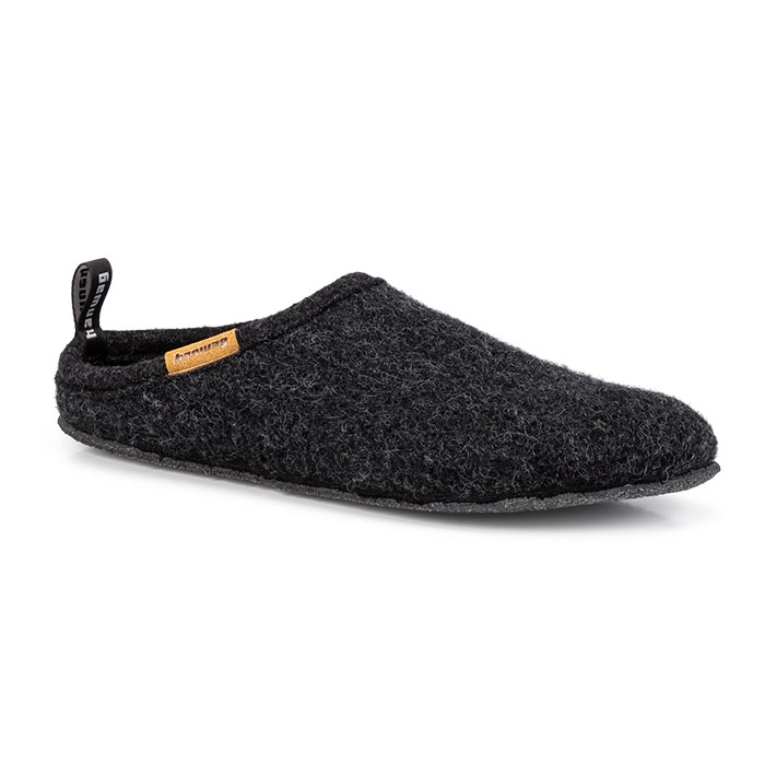 Hanwag Cabin Loafer - Sort Uld Hjemmesko til Afslapning