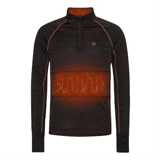 Happyhot Heated Baselayer Yukon Half Zip Mens  Black