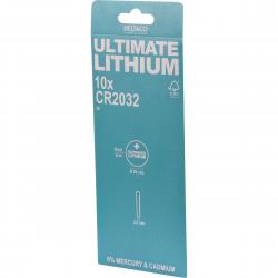 Deltaco 3V CR2032 Lithium Knapcellebatteri - 10 Stk