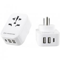 Lifeventure World To Us Travel Adaptor With Usb   U   Adaptor