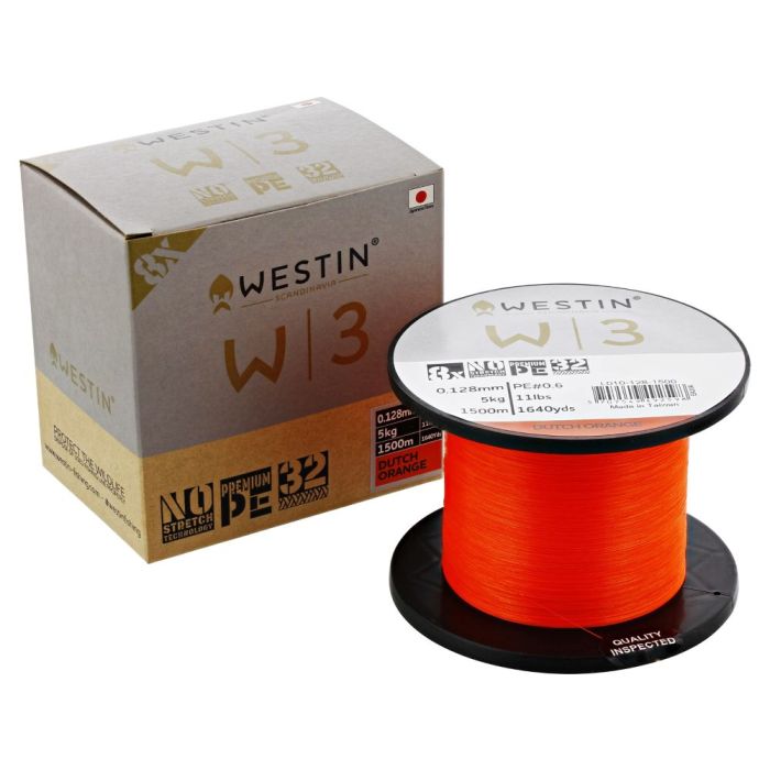 Westin W3 8 Braid Dutch Orange Flettet Metermål på tilbud