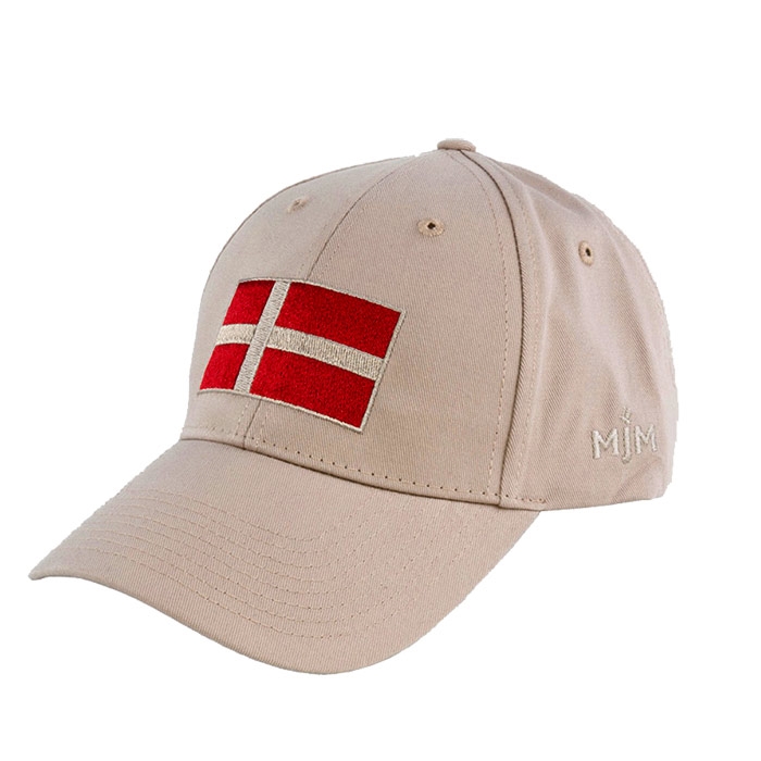 MJM Baseball Cap med Dannebrog – Beige Kaskettilbud