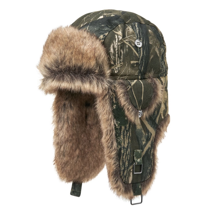 Mjm Trapper Hunter Vinterhue med Faux Fur Camo M Grøn