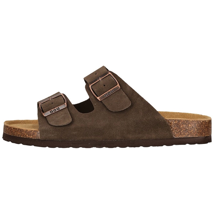 Nou Cosimo Leather Cork Slides Herre Mænd Caribou Hjemmesko Slides