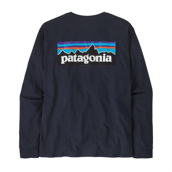 Patagonia P-6 Logo Langærmet T-shirt - Ny Navy