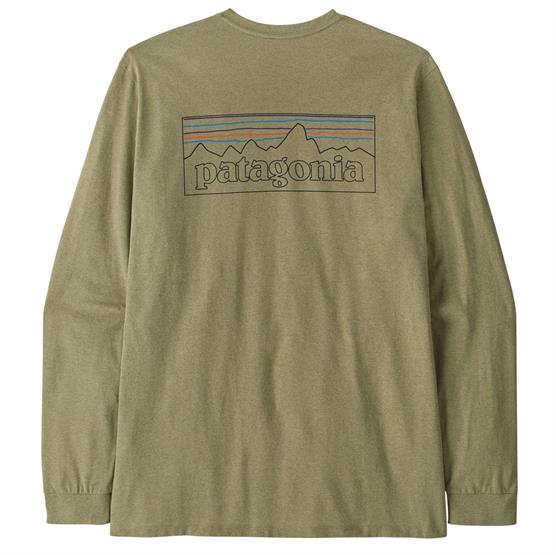 Patagonia Mens L S P  Logo Responsibili Tee  P  Outline   Gumtree Green