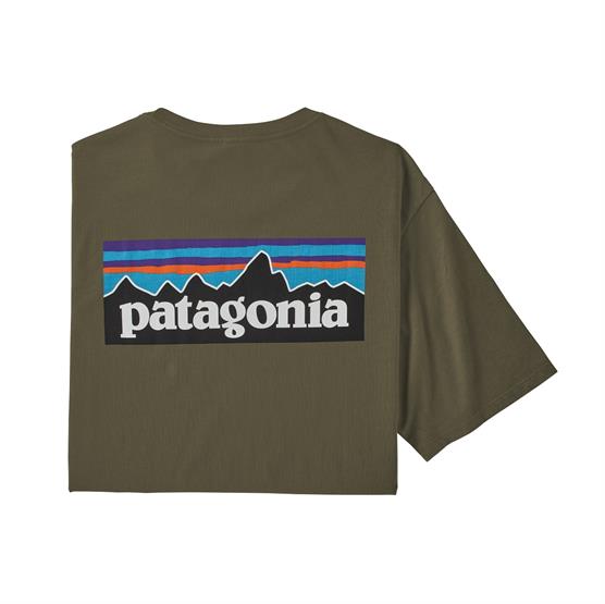 Patagonia Mens P  Logo Organic T Shirt  Basingreen
