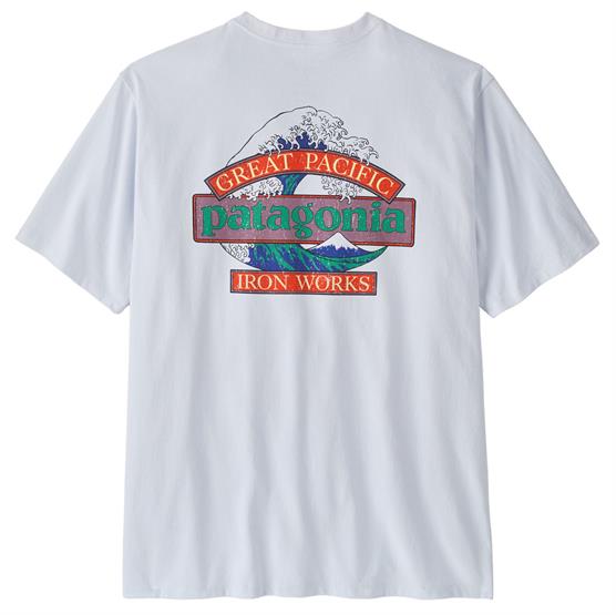 Patagonia Mens Great Waves Responsibili Tee  White