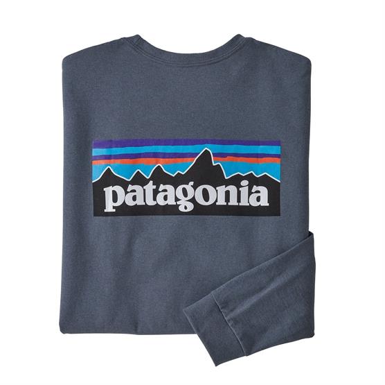 Patagonia P-6 Langærmet T-Shirt i Plume Grey - Tilbud!