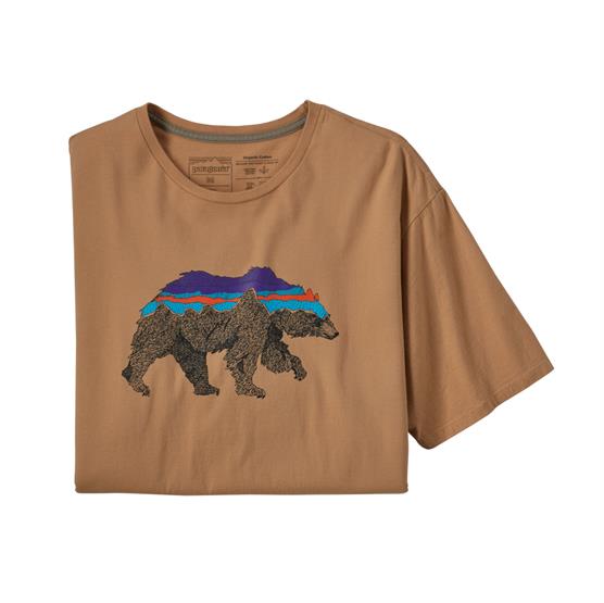 Patagonia Økologisk T-Shirt til Mænd - Mørk Kamel Bærer
