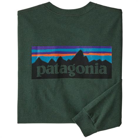 Patagonia Langærmet Tee med P-6 Logo - Alder Grøn