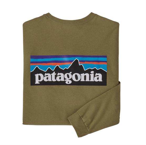 Patagonia Langærmet P-6 Logo Tee i Moray Khaki