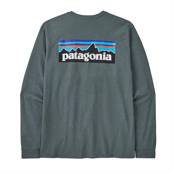 Patagonia Langærmet P-6 Logo T-Shirt i Nouveau Green
