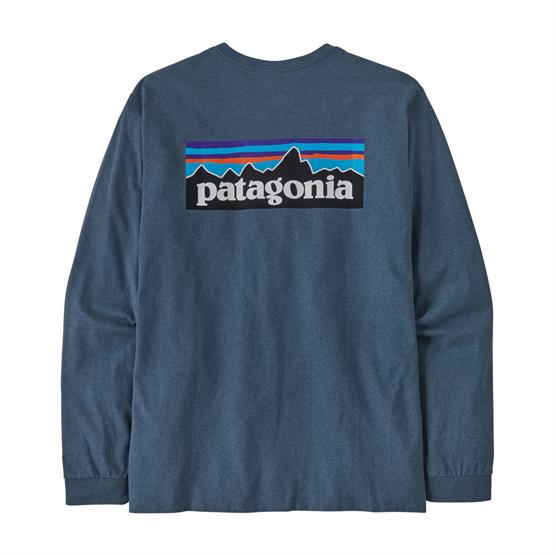 Patagonia P-6 Logo Langærmet T-shirt – Utility Blue tilbud